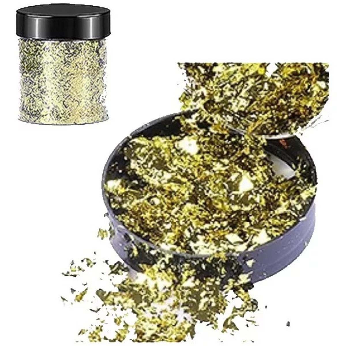 GENERICO - Escamas En Hoja Oro Papel Resina Epóxica Flake Uñas Foil.