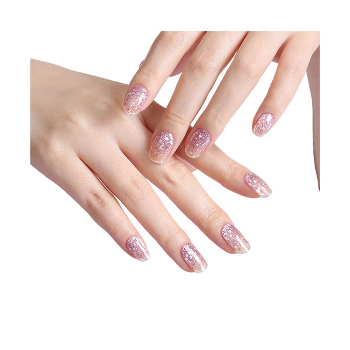 GENERICO - Uñas Sticker Efecto Gel Tiolla Sparkling Purple.