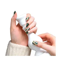 GENERICO - Uñas Sticker Efecto Gel Tiolla Marble Green.