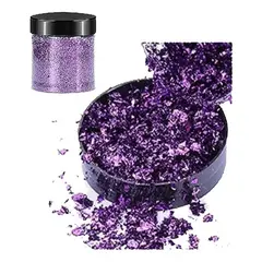 GENERICO - Escamas En Hoja Purple Papel Resina Epóxica Flake Uñas.