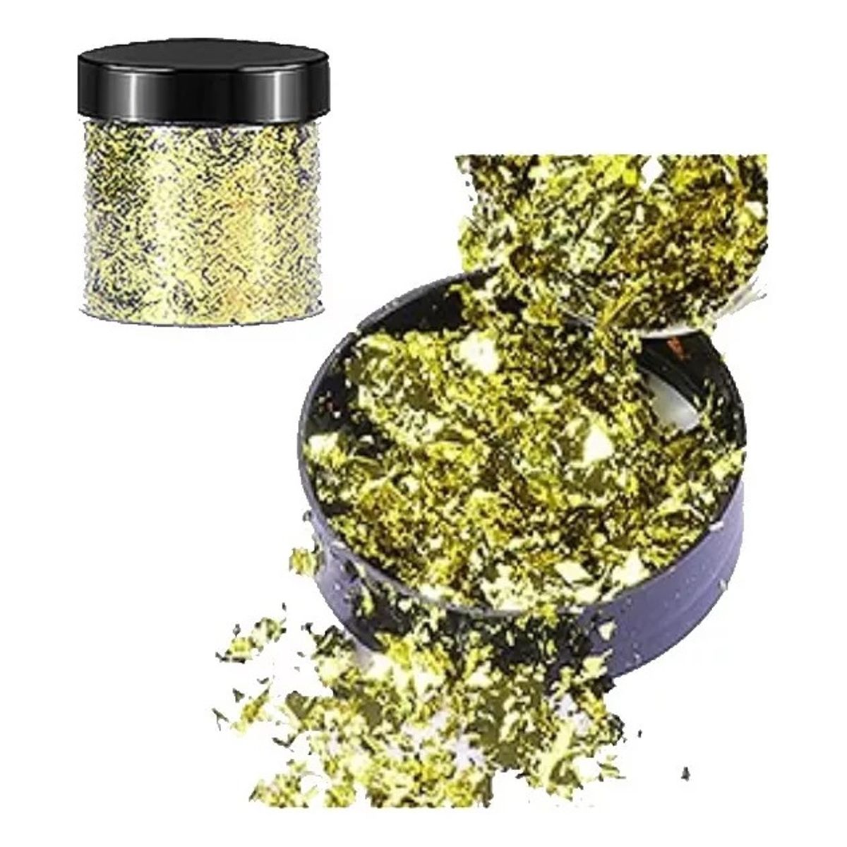 GENERICO - Escamas En Hoja Amarillo Li Papel Resina Epóxica Flake Uñas.