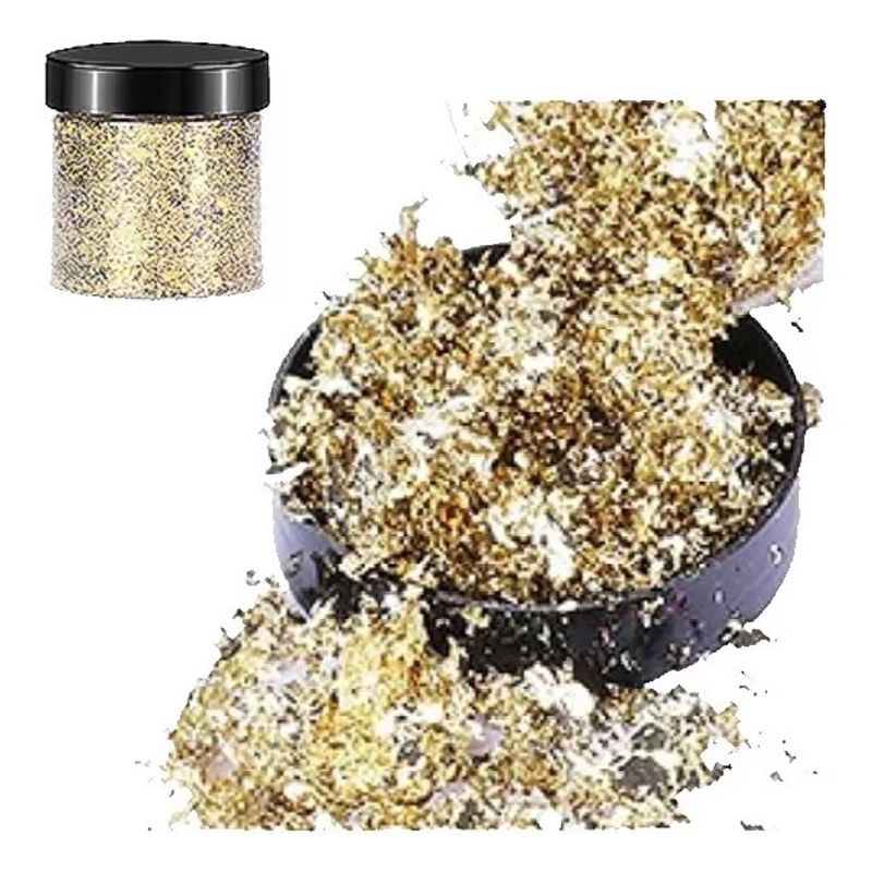 GENERICO - Escamas En Hoja Oro Luz Clara Papel Resina Epóxica Flake.