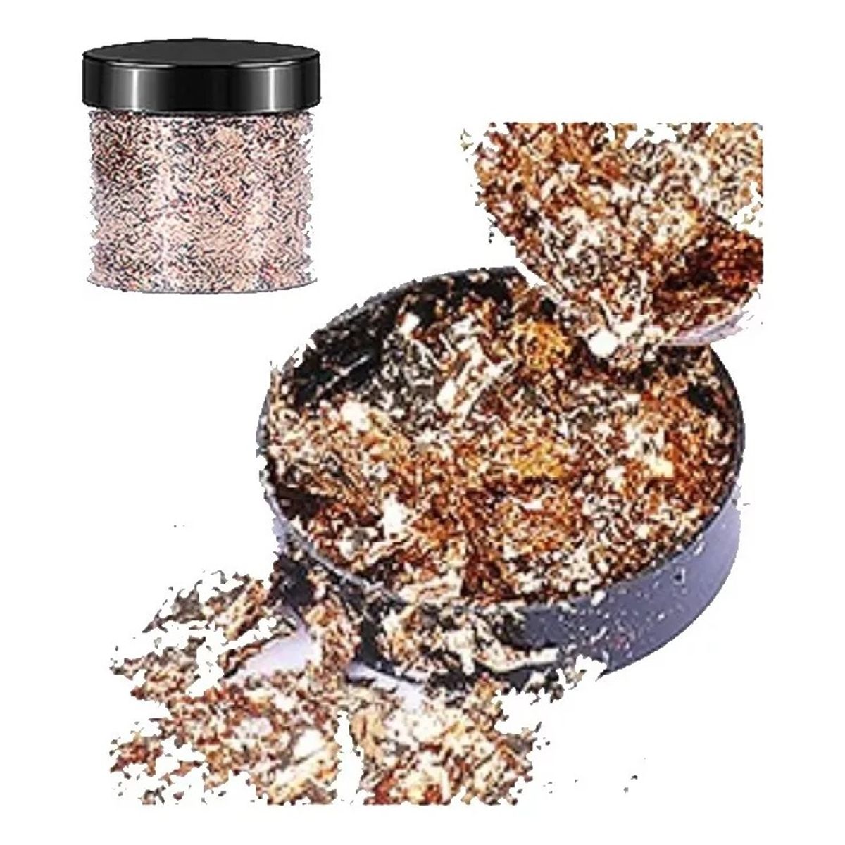 GENERICO - Escamas En Hoja Rose Gold Papel Resina Epóxica Flake Uñas.