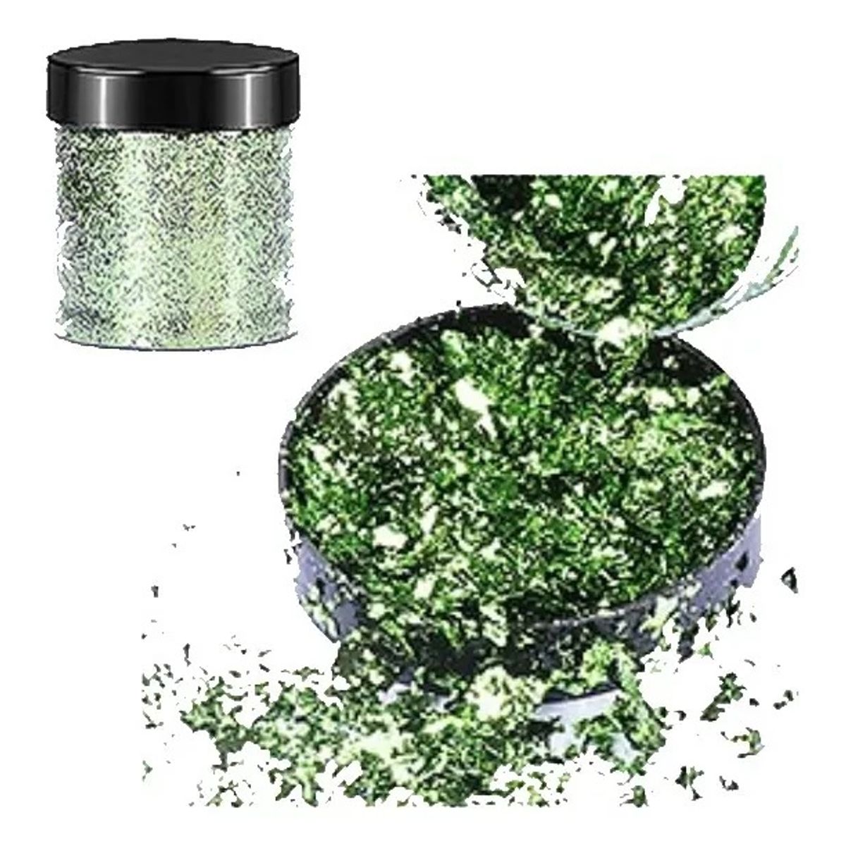 GENERICO - Escamas En Hoja Verde Grass Papel Resina Epóxica Flake Uñas.
