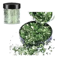 GENERICO - Escamas En Hoja Verde Grass Papel Resina Epóxica Flake Uñas.