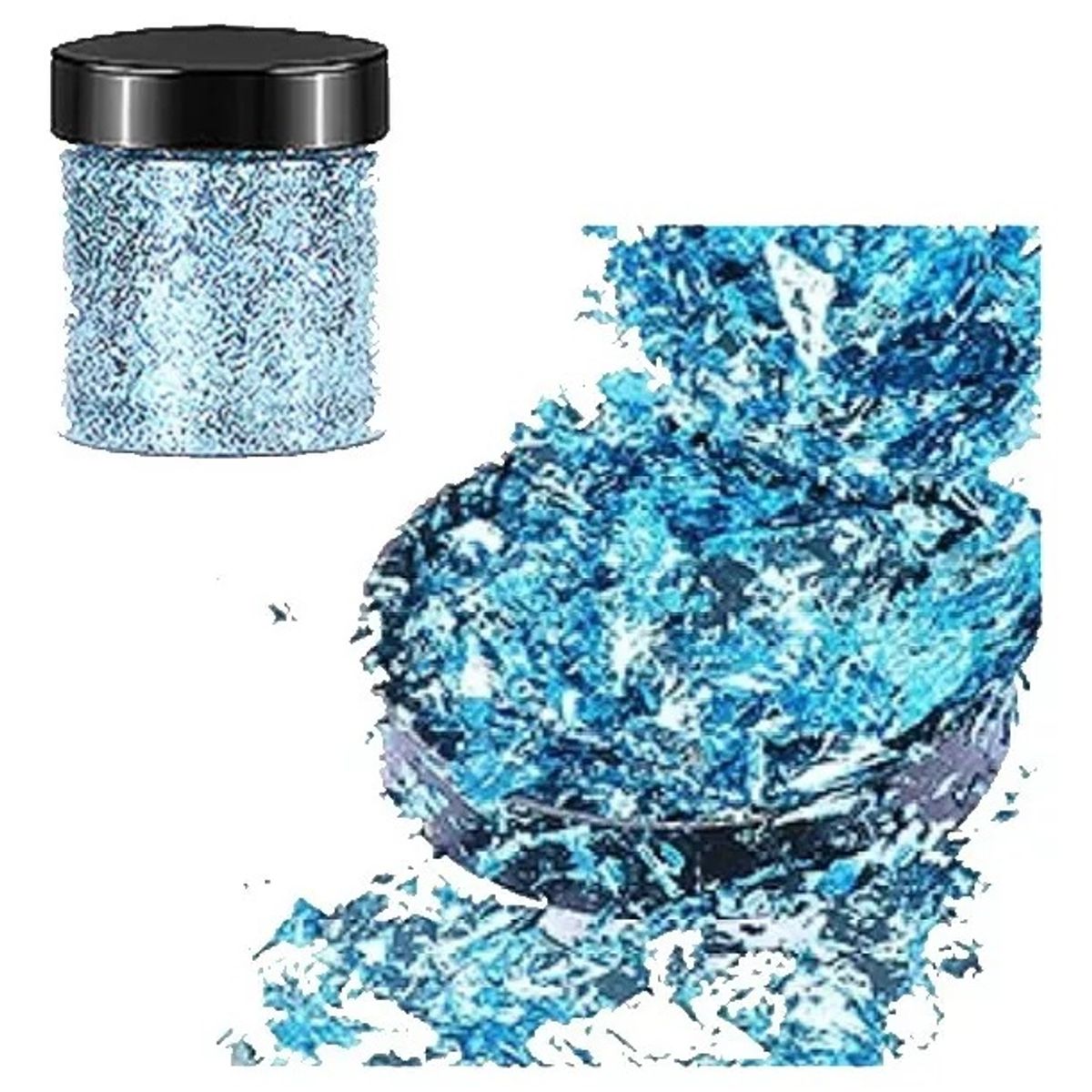 GENERICO - Escamas En Hoja Sky Blue Papel Resina Epóxica Flake Uñas.