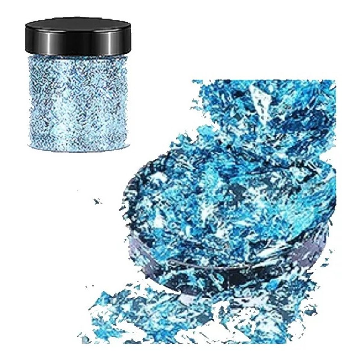 GENERICO - Escamas En Hoja Sky Blue Papel Resina Epóxica Flake Uñas.