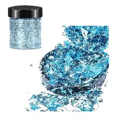 GENERICO - Escamas En Hoja Sky Blue Papel Resina Epóxica Flake Uñas.