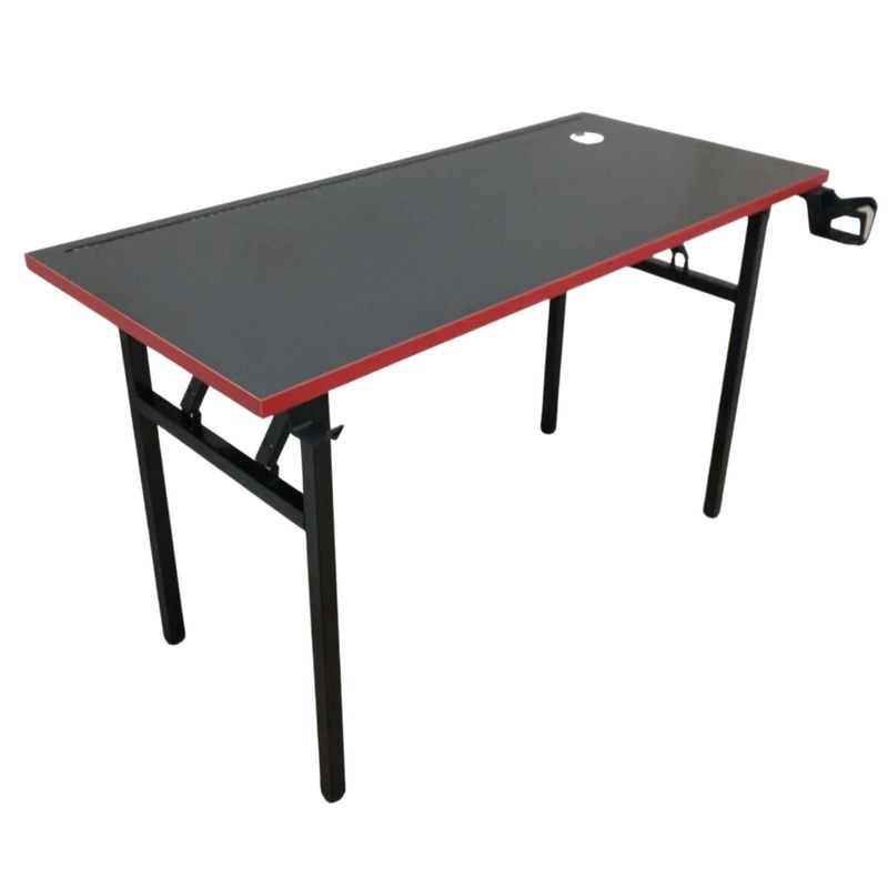 SM - Mesa Plegable Roja Trabajo Pesado Pata Fierro Uso Industrial 130cm.