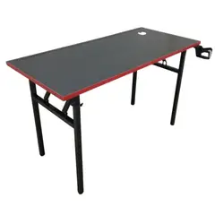 SM - Mesa Plegable Roja Trabajo Pesado Pata Fierro Uso Industrial 130cm