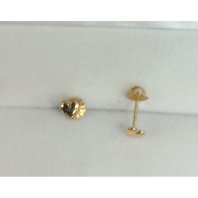 GENERICO - Aros oro 18 ktes corazon para bebe