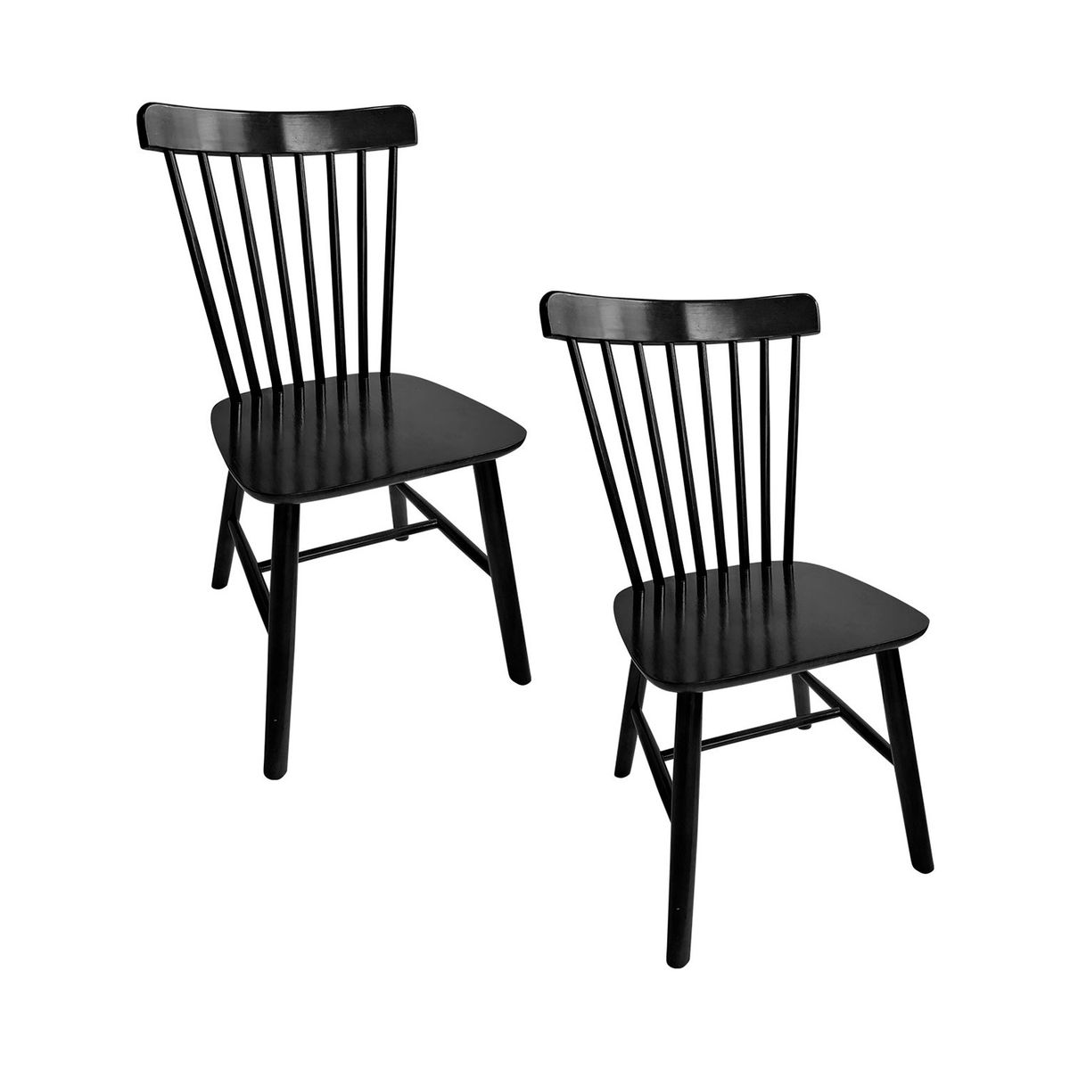 NOVAHUS - Pack 2 Silla Comedor Windsor Negro