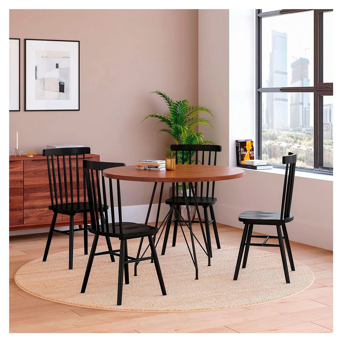 NOVAHUS - Pack 2 Silla Comedor Windsor Negro