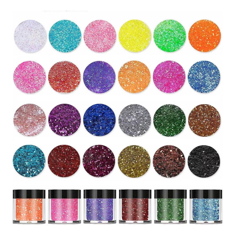 GENERICO - 24 Lentejuelas Glitter Purpurina Decoración Uñas Ojos Cuerpo