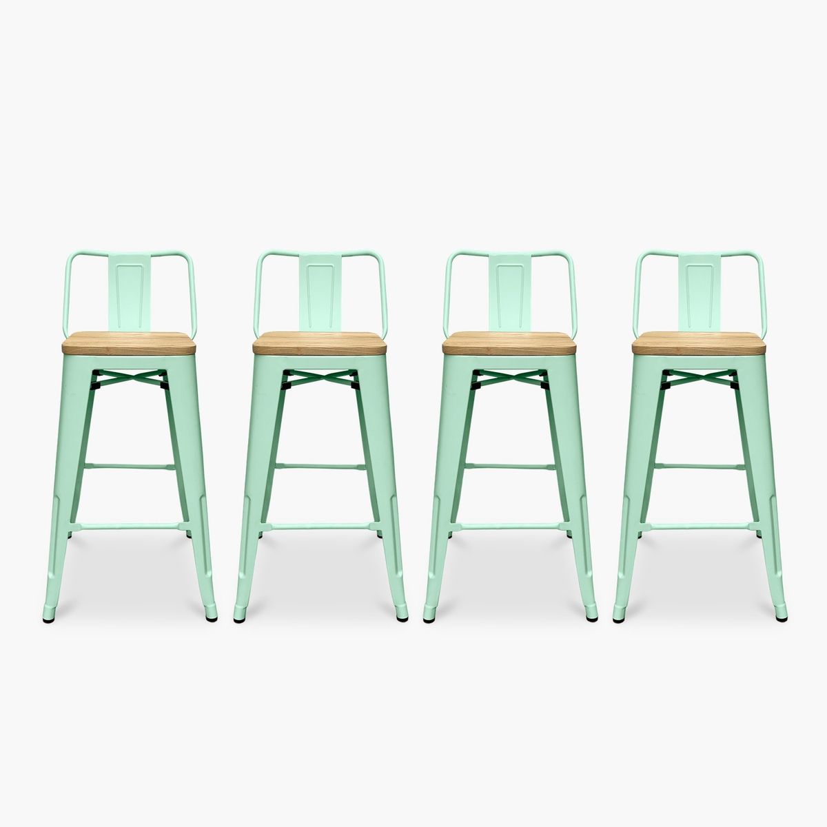 FORM DESIGN - Pack 4 Tolix Taburetes c/resp 66 Madera Menta Form
