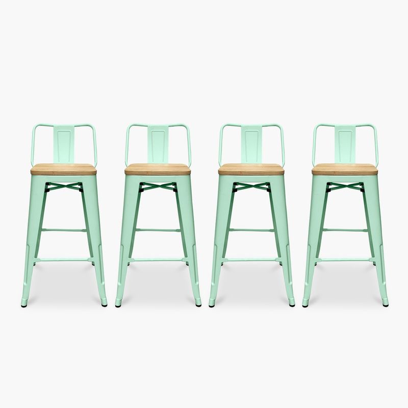 FORM DESIGN - Pack 4 Tolix Taburetes c/resp 66 Madera Menta Form