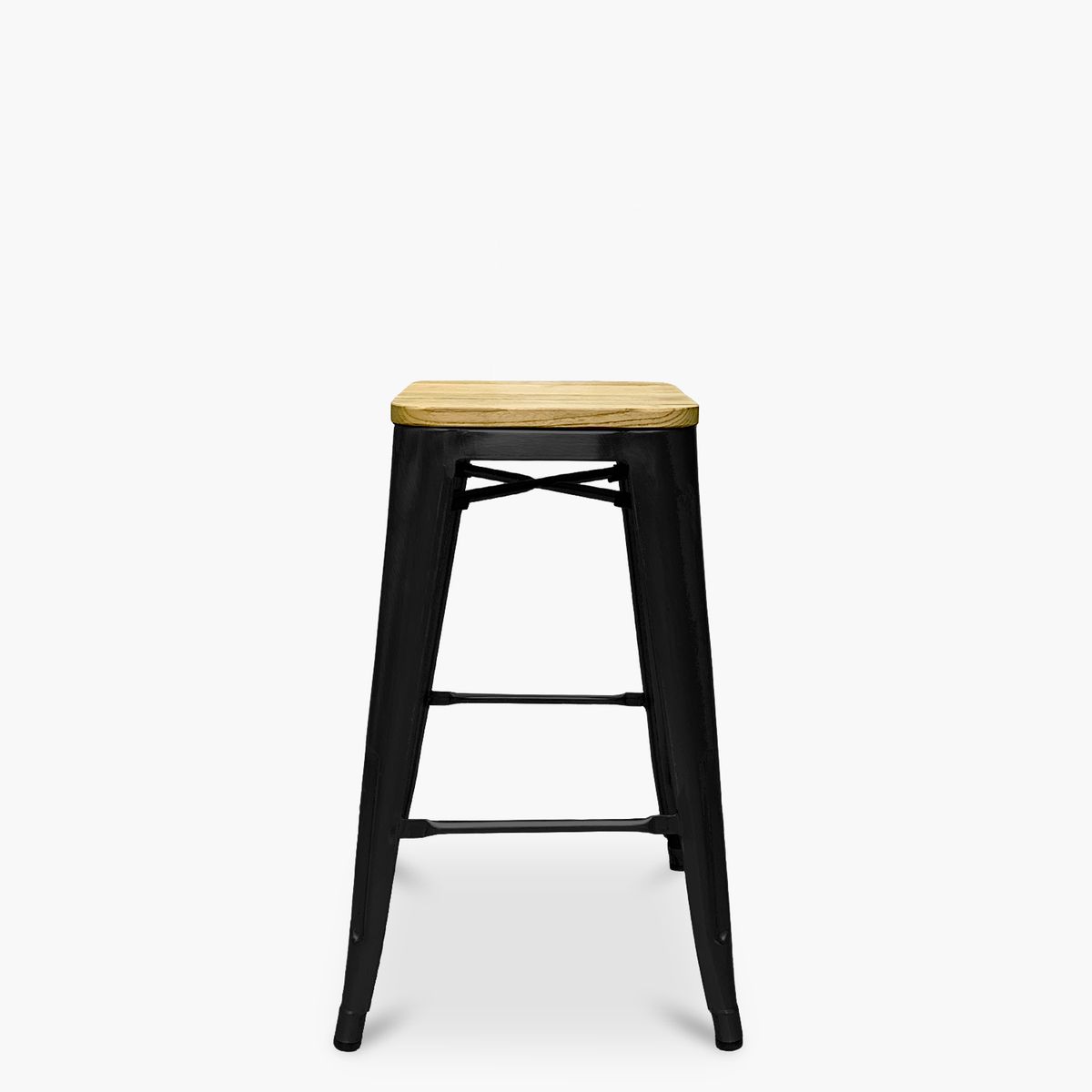 FORM DESIGN - Pack 4 Tolix Taburetes 66 Madera Negro Form