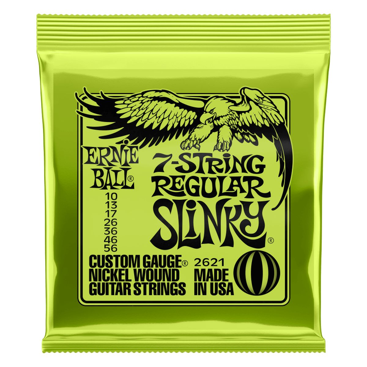 ERNIE BALL - Cuerdas Guitarra Eléctrica de 7 Regular Slinky Ernie Ball 10-56 2621
