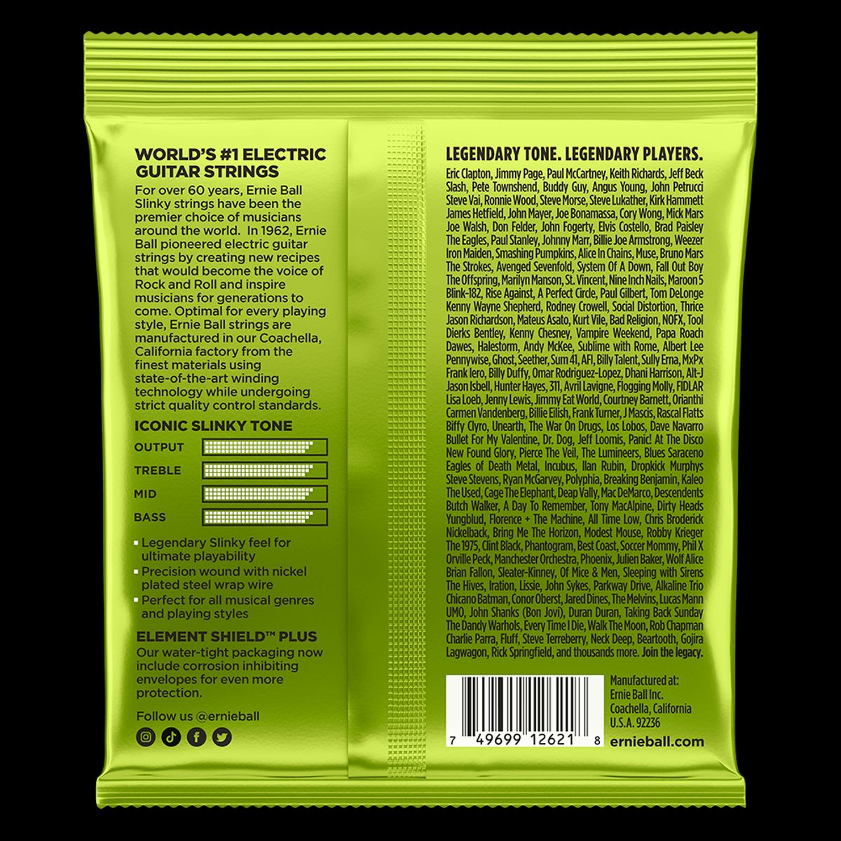 ERNIE BALL - Cuerdas Guitarra Eléctrica de 7 Regular Slinky Ernie Ball 10-56 2621