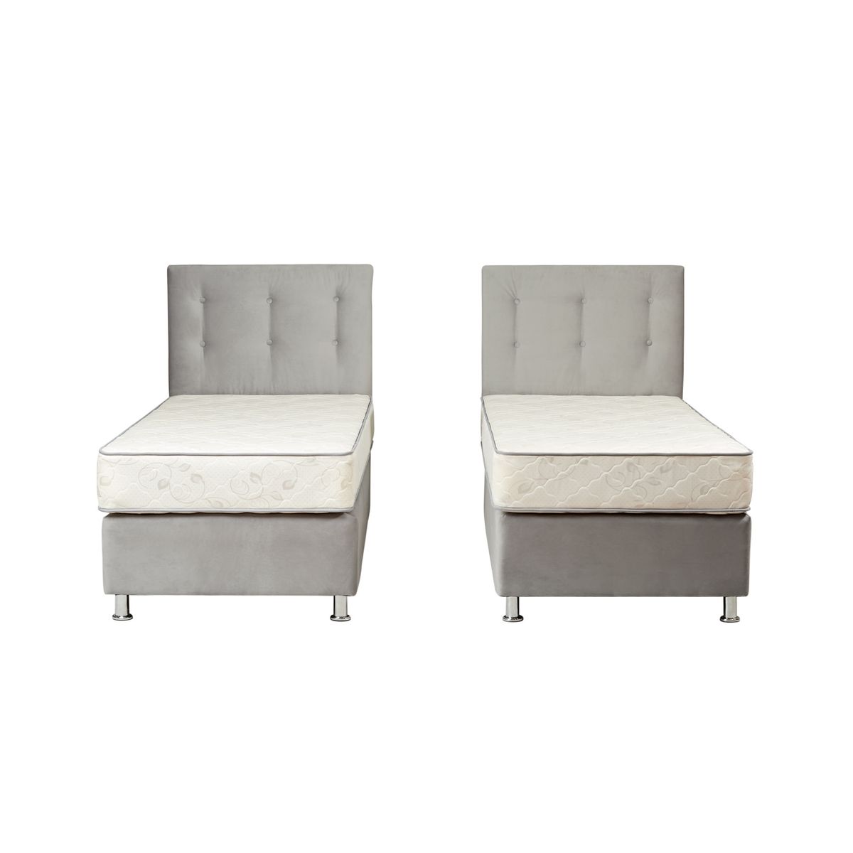 SPOMO - Combo Duplex Alegro T3500 Capitoné 1 Plaza Silver