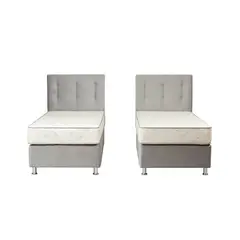 SPOMO - Combo Duplex Alegro T3500 Capitoné 1 Plaza Silver