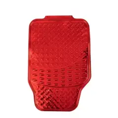 GENERICO - 4pcs Alfombras de piso para auto rojo tapiz diseno metalico