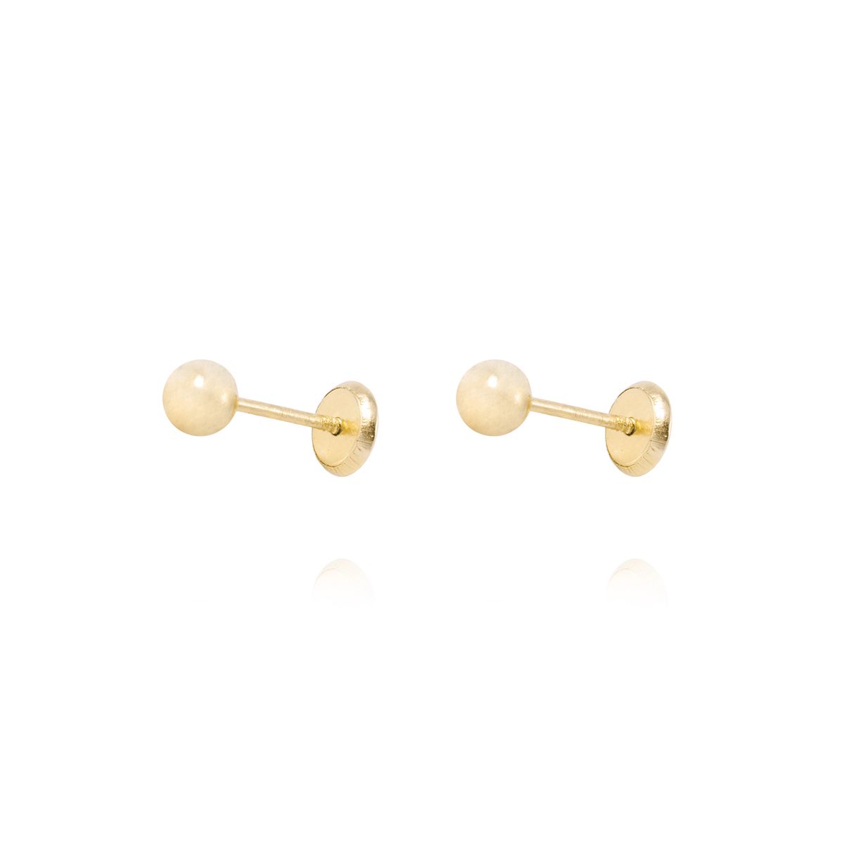 JB JOYAS BARON - Aros de Oro 9kt Bolita Solida 4mm