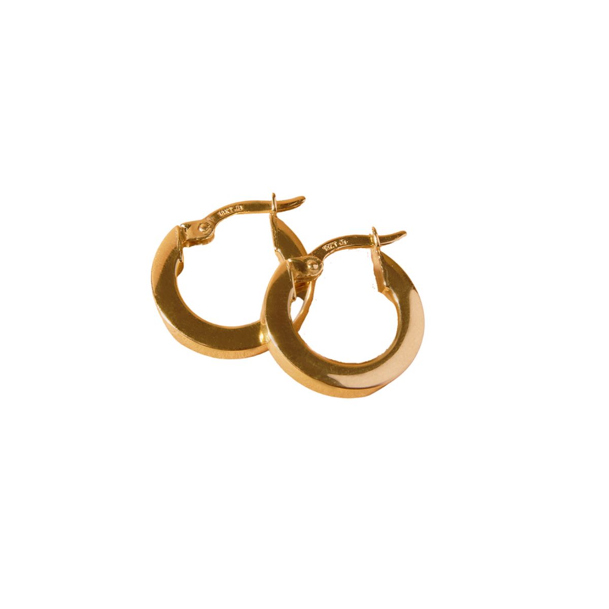JB JOYAS BARON - Aros de Oro 18kt Argollas Plana 10mm Gruesa