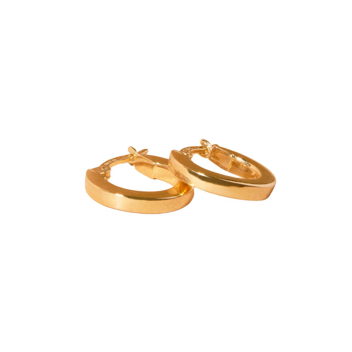 JB JOYAS BARON - Aros de Oro 18kt Argollas Plana 10mm Gruesa
