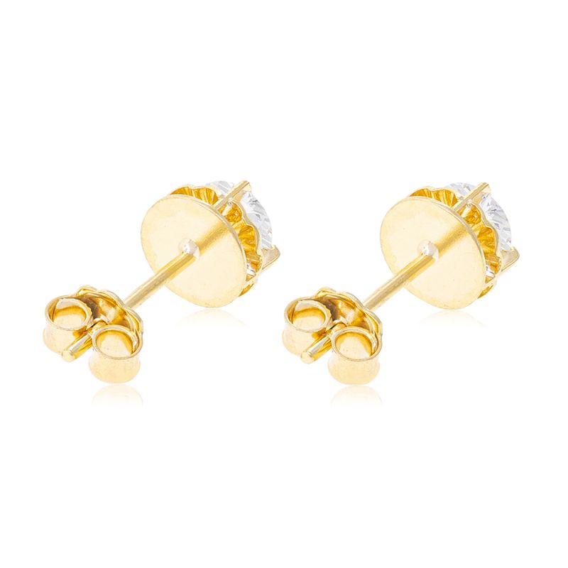 JB JOYAS BARON - Aros de Oro 18kt Chatón Amatista Circonita 3mm