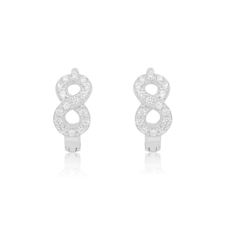 JB JOYAS BARON - Aros de Plata Esterlina 925 Infinito Circonitas