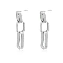 JB JOYAS BARON - Aros de Plata Esterlina 925 Tres Eslabones