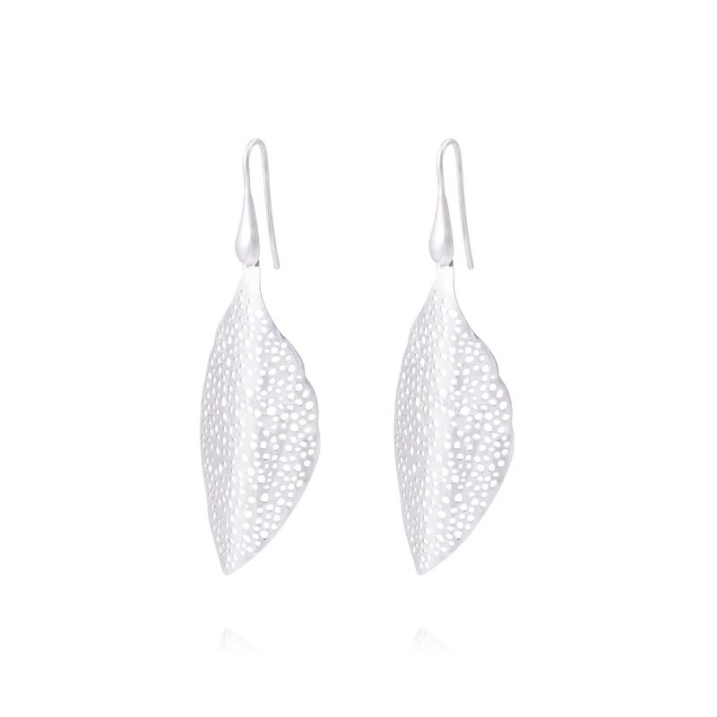 JB JOYAS BARON - Aros de Plata Esterlina 925 Figura Hoja