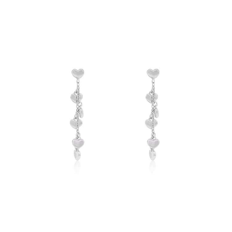 JB JOYAS BARON - Aros de Plata Esterlina 925 Corazon Colgante Solido