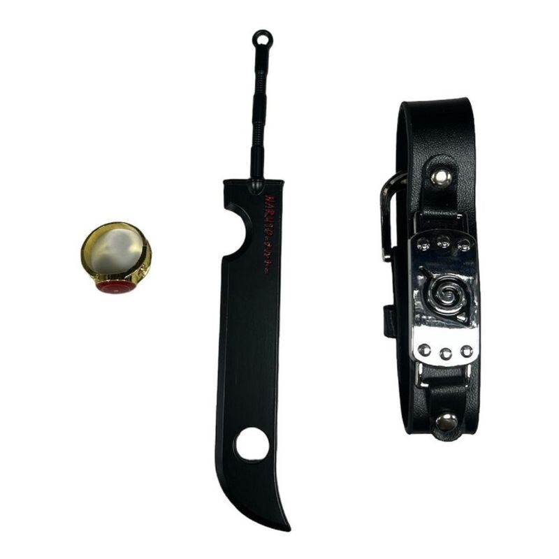 GENERICO - SET ANIME PULSERA 26CM ANILLO N14 Y ESPADA 15CM PREMIUM