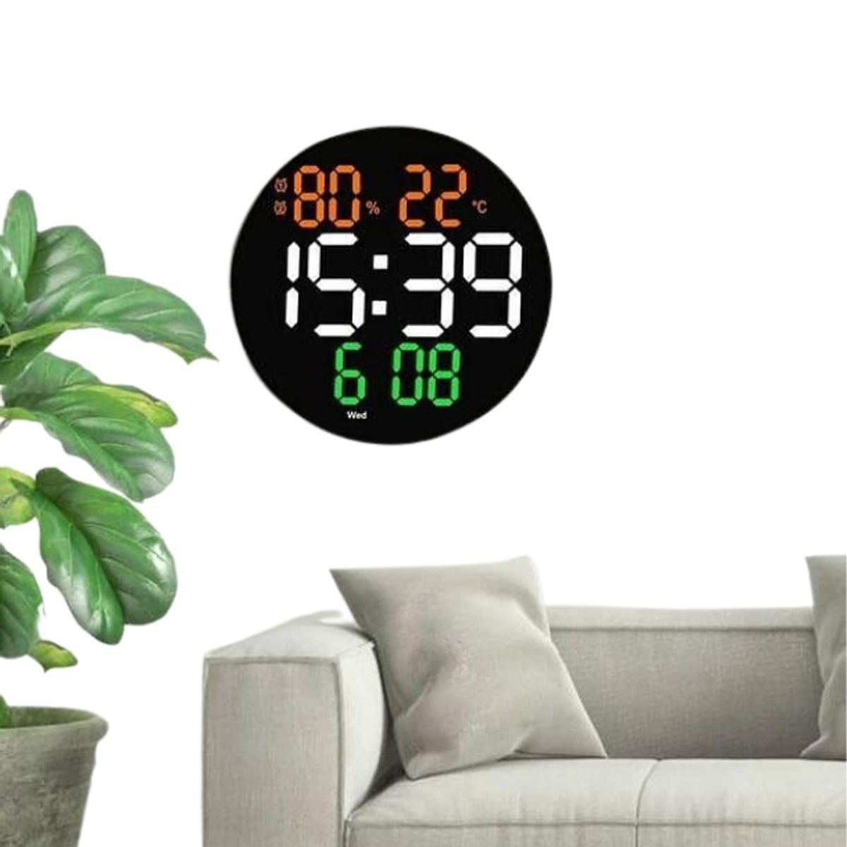 GENERICO - Reloj de Pared LED Grande Digital 23cm
