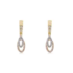 JB JOYAS BARON - Aros de Oro 18kt Argollas Tricolor Labrada
