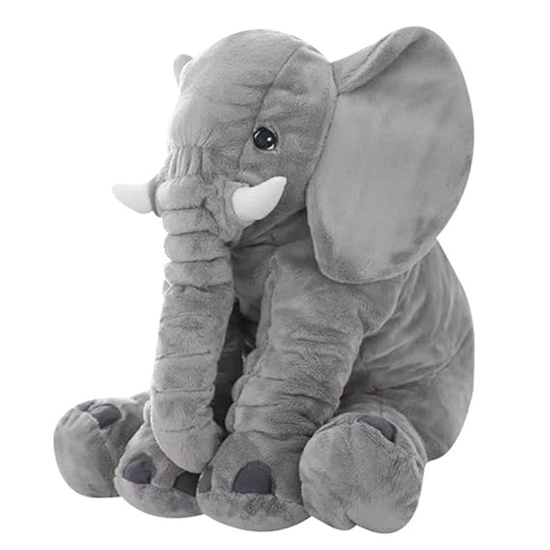 GENERICO - Almohada Peluche Elefante Apego SIZE M Bebe GRISACEO