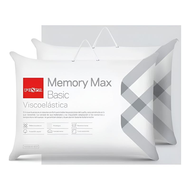 ROSEN - Pack 2 Almohadas Memory Max Basic Americana 42x62 Cm - Rosen