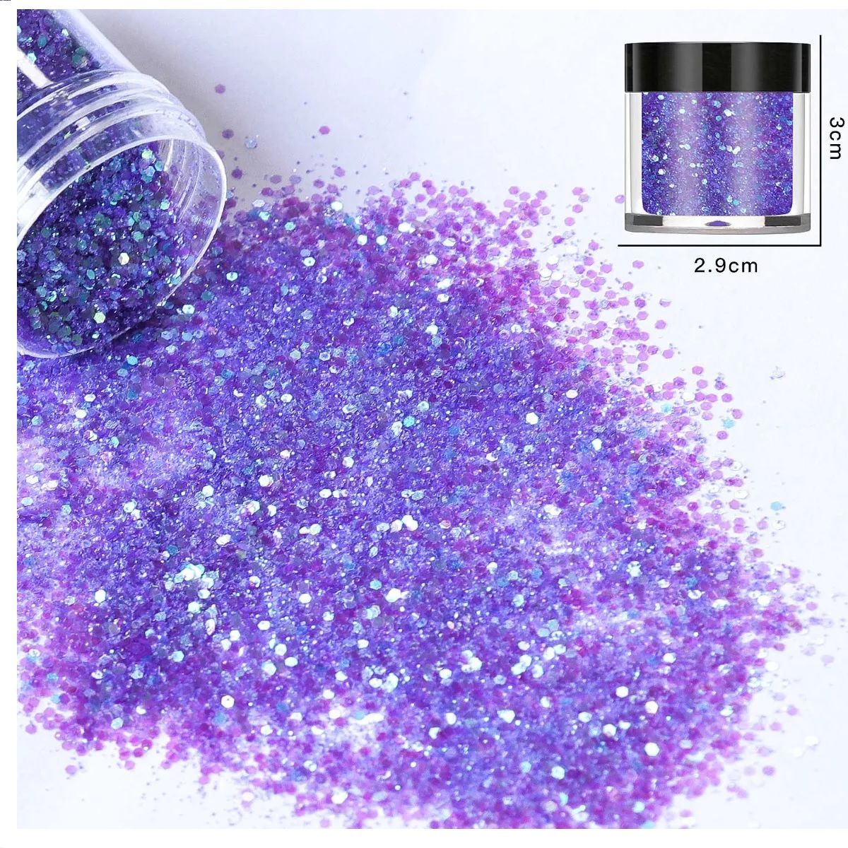 GENERICO - Glitter Para Resina Uv 6 Colores Aros Llaveros Colgante.
