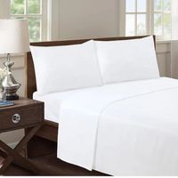 Juego de Sábana 1.5 Plazas 144 Hilos Color Blanco GS001