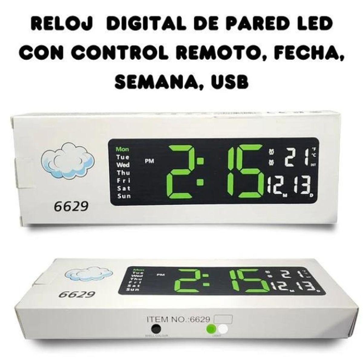GENERICO - Reloj De Pared Digital Led Grande De 32 cm