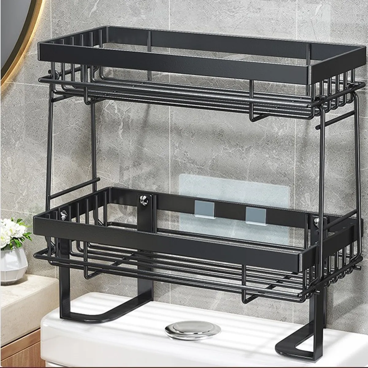 GENERICO - Estante De Baño Organizador Repisa Dos Niveles Metalico