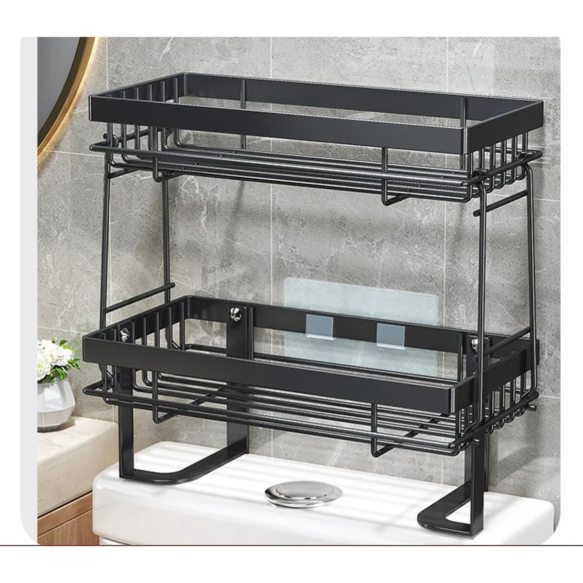 GENERICO - Estante De Baño Organizador Repisa Dos Niveles Metalico