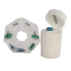 GENERICO - PACK DE PASTILLEROS HEXAGONAL SEMANAL Y TRITURADOR