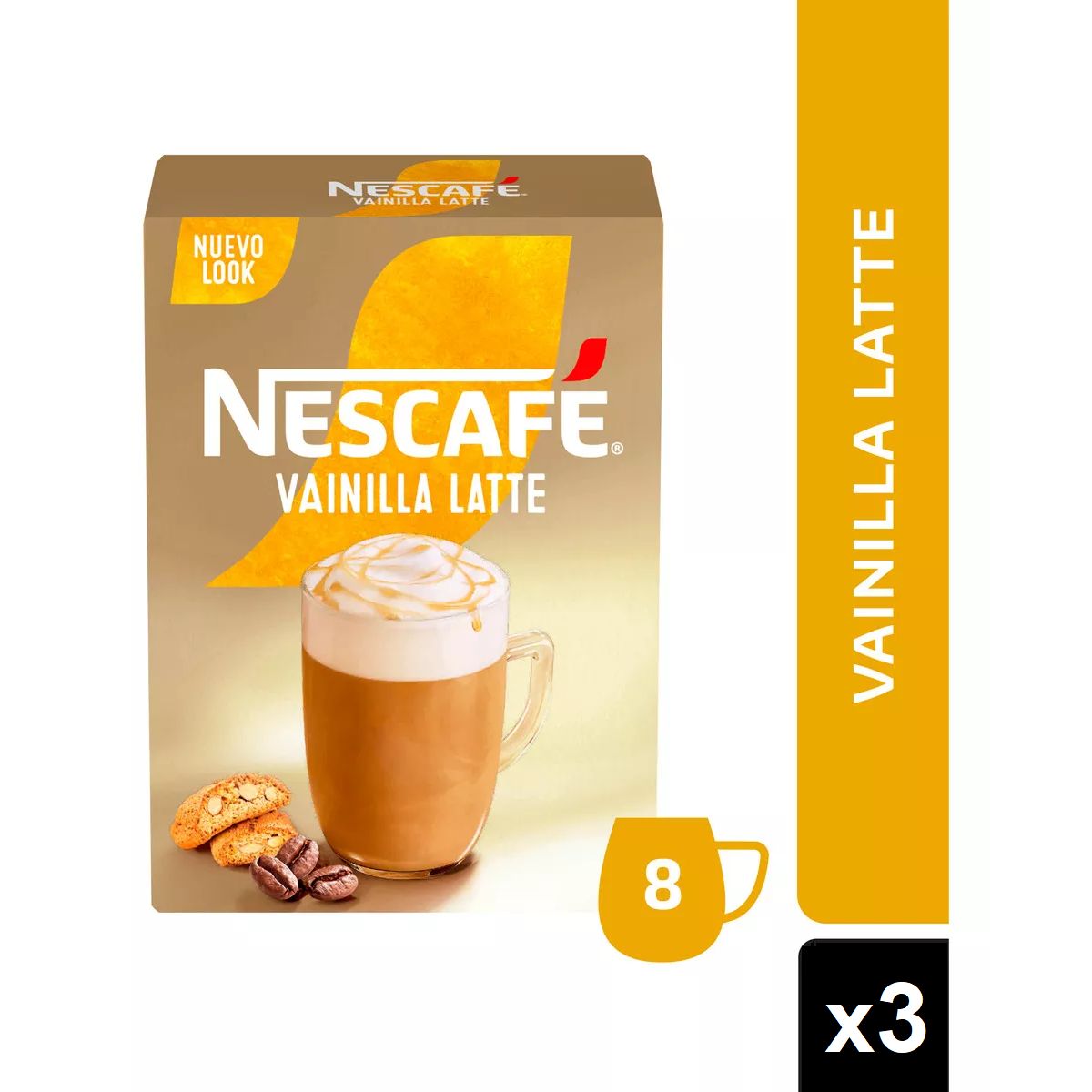 NESTLE - Café Nescafé Vainilla Latte 8x18,5Gr X 3 Cajas