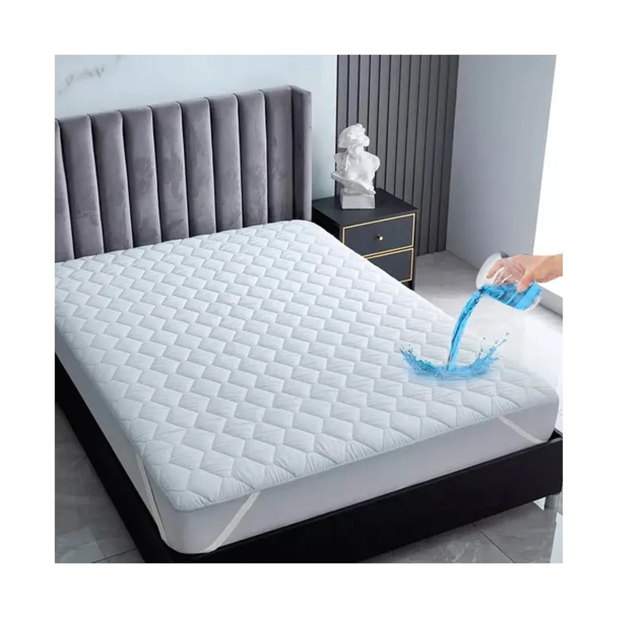 CASATUA - Cubre Colchon Protector Impermeable King Blanco
