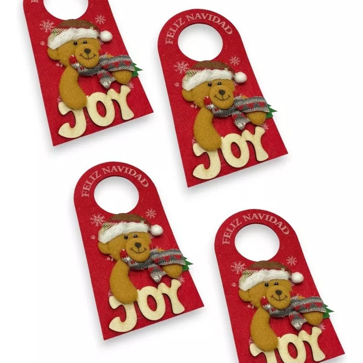 EOLAND - X4 Adornos Navideños Para Puertas Colgador Puerta De Navidad