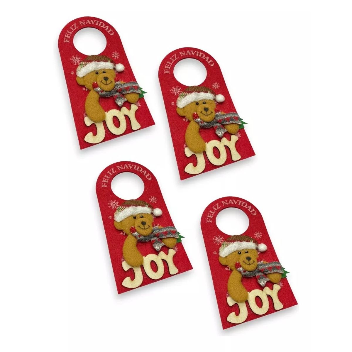 EOLAND - X4 Adornos Navideños Para Puertas Colgador Puerta De Navidad