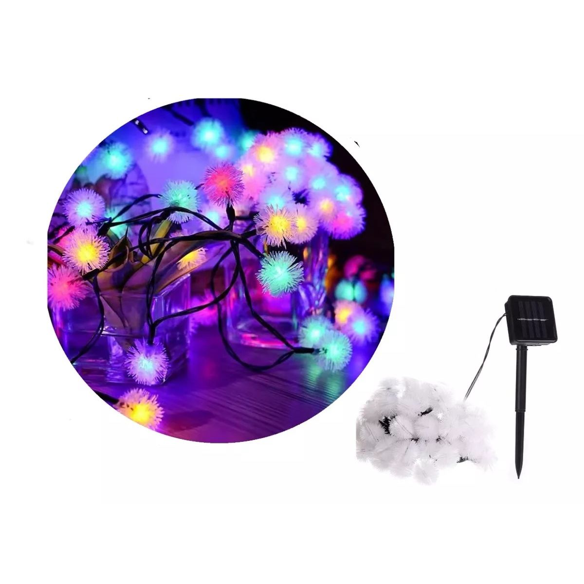 GENERICO - Guirnalda Navideñas Solar Luces Solares Diente Leon 6m 30led Multicolor